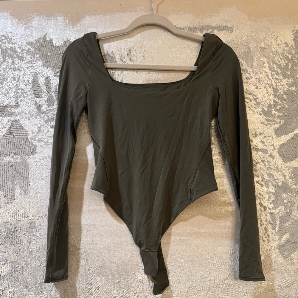 lululemon athletica Olive Green Long Sleeve Bodysuit